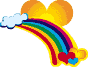 Gif animé coeur arc en ciel